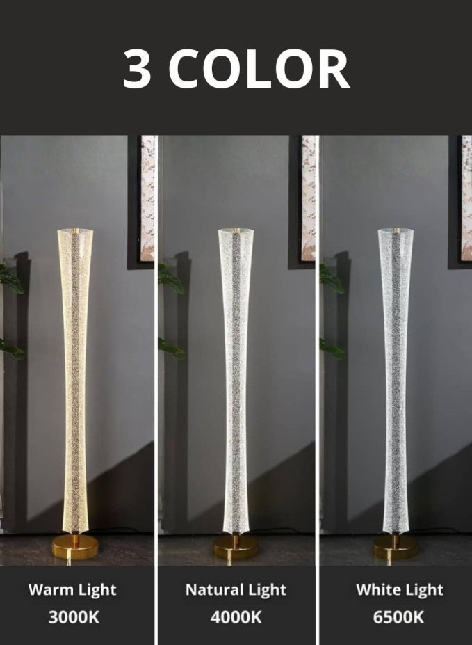 ACCEPT LED Acrylic Floor Lamp with Gold Base Electric Operated with 3 Colors Switch for Lighting White, Yellow and daylight - Image 5